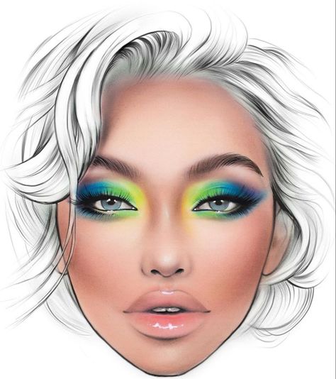 Mac Face Charts, Makeup Charts, Makeup Illustration, Face Charts, Makeup Drawing, Makeup Books, Beginners Eye Makeup, Makeup Face Charts, Barbie Makeup