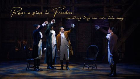 Raise a glass to Freedom, something they can never take away #HamiFilm #AlexanderHamilton Hamilton Wallpaper Laptop, Musical Wallpaper, Hamilton Musical, Wallpaper Laptop, Alexander Hamilton, This Is Love, Wallpaper Quotes, Alexander, Musical