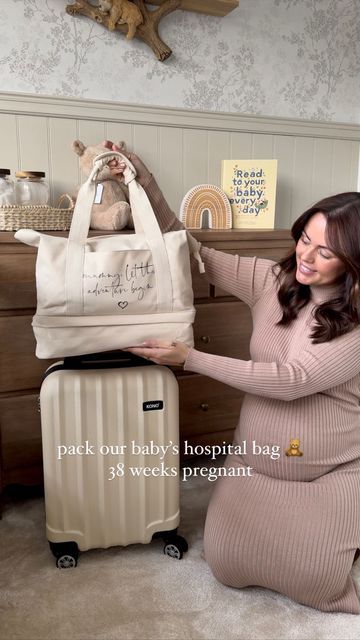 Charlotte Greedy on Instagram: "pack our baby’s hospital bag with me 38 weeks pregnant 🤰🏽 loving my @something_a_bit_different carry-on & bag set 🥹🤍 the organisers are also a must have! Perfect for your birthing partner or midwife to find items in your bag if you can’t get it yourself 👶🏼🧺☁️ they are from a small business called @bonnieandbramble1 🌿 do you guys want to see what i’ve packed in my case also? #babybag #hopsitalbag #packwithme #hospitalbagessentials #hospitalbagchecklist #hospitalbagready #38weeks #38weekspregnant #hospitalbags #pregnancy #pregnant #nesting" Birthing Partner, 38 Weeks Pregnant, Hospital Bag Essentials, Hospital Bag Checklist, Weeks Pregnant, Our Baby, Hospital Bag, Carry On Bag, Bag Set