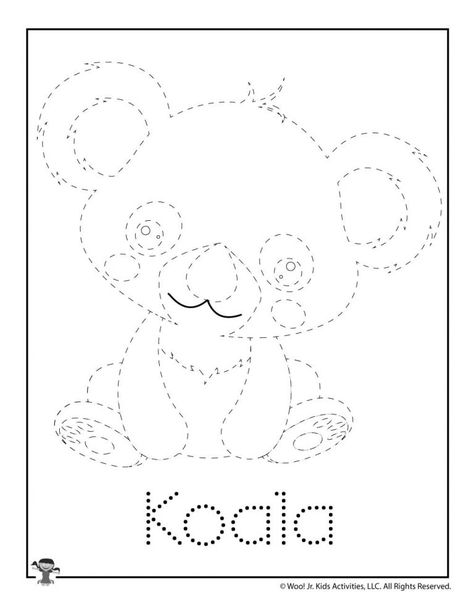 Letter K Worksheets & Crafts | Woo! Jr. Kids Activities Letter K Worksheets, K Is For Koala, Kindy Activities, Montessori Worksheets, Inkleur Prente, Prek Worksheets, Koala Craft, Word Tracing, Australia Crafts