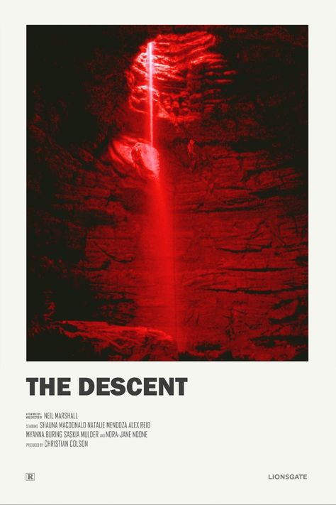 The Descent (2005) The Descent Movie Poster, The Descent Movie, Graphic Design Movie Posters, Descent Movie, Alternative Posters, Film Posters Art, Iconic Movie Posters, Film Poster Design, Minimalist Posters