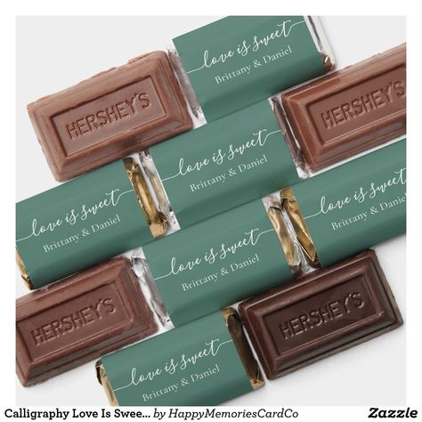 Calligraphy Heart, Calligraphy Love, Sage Green Baby Shower, Chocolate Candy Bars, Wedding Mint, Wedding Mint Green, Hershey Miniatures, Hershey's Chocolate, Candy Wedding Favors