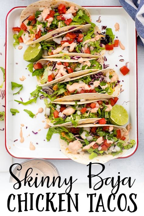 Macro Friendly Chicken Tacos, Baja Chicken Tacos, Baja Chicken, Tuesday Recipes, Clean Snacks, Cuban Food, Seasoned Chicken, Tacos And Burritos, Moana Party