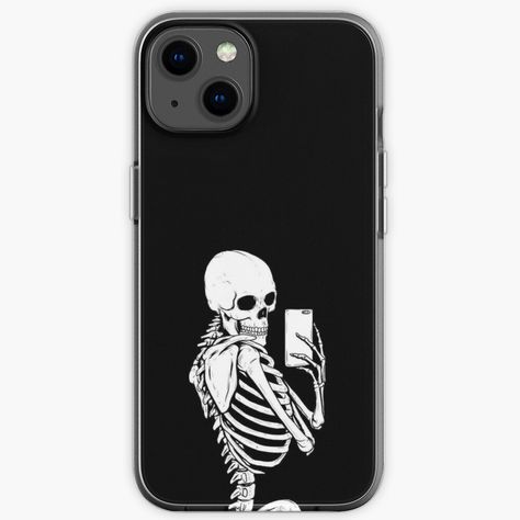 Shock absorbent flexible TPU cover for your iPhone. Colors are ink printed on the frosted shell surface. Slim-fitting design wraps around, allowing full access to ports . Skeleton selfie Skeleton Selfie, Iphone Cases Aesthetic, Skeleton Phone Case, Diy Phone Case Design, Taking A Selfie, Cool Tech Gadgets Electronics, Mobile Covers, Diy Phone, Digital Gift Card