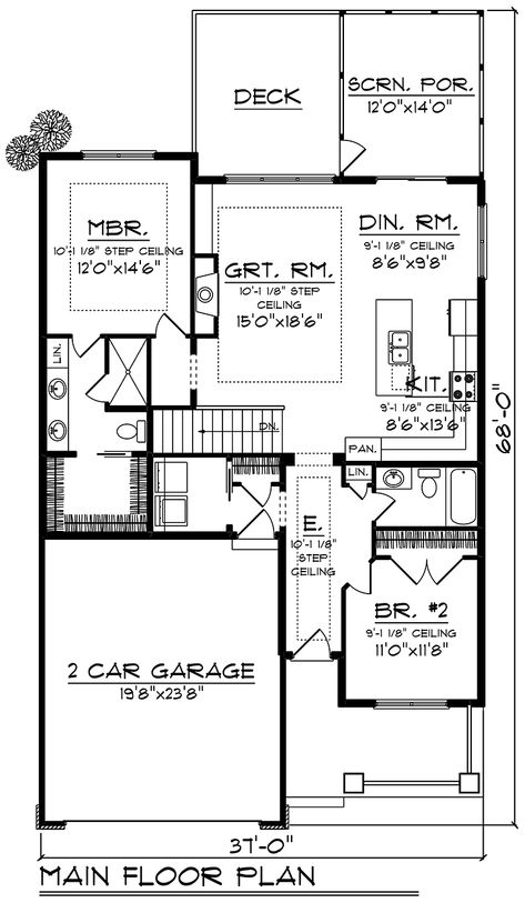 Craftsman, Ranch House Plan 75468 with 2 Beds, 2 Baths, 2 Car Garage Level One 1200 Sq Ft House, Rustic Cabins, House Addition, Retirement House, 2 Bedroom House Plans, Houses Plans, Small House Floor Plans, Ranch Style House Plans, Garage House Plans