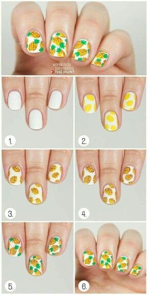 pineapple nails + a step by step guide = the best nails ever Nailart Tutorial, Pineapple Nails, Color Block Nails, Nail Art Diy Easy, Unghie Nail Art, Nagellack Trends, Easy Nails, Cute Nail Art Designs, Nail Art Designs Diy