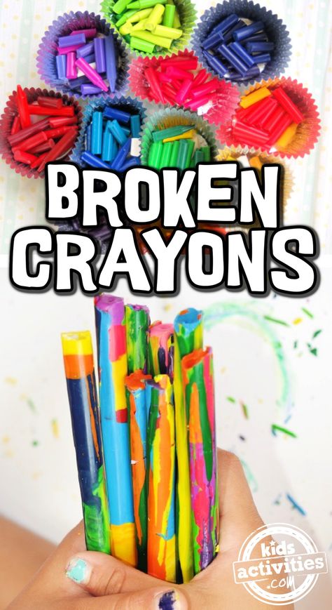 How to Make Colorful Crayon Wands Out of Broken Crayons | Kids Activities Blog What To Do With Broken Crayons, Making Crayons From Broken Crayons, Broken Crayon Crafts, Recycle Crayons, Old Crayon Crafts, Crayon Activities, Melted Crayon Crafts, Making Crayons, Rainbow Crayon