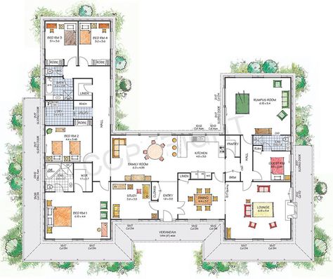 The Castlereagh floor plan - Download a PDF here - Paal Kit Homes offer easy to build steel frame kit homes for the owner builder and have display / sale centres in Sydney NSW, Melbourne VIC, Brisbane QLD, Townsville NTH QLD, Perth WA. Diy Storage Containers, Courtyard House Plans, House Plans One Story, House Layout Plans, Shipping Container Homes, Kitchen Plans, New House Plans, Simple Bedroom, Building Plans