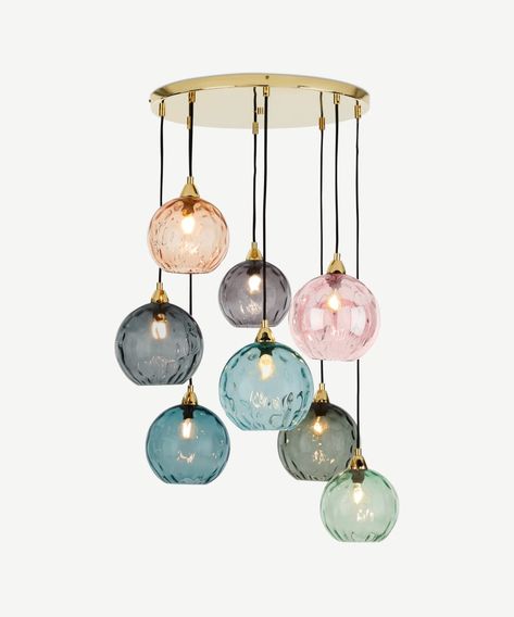 Ilaria Extra Large Cluster Pendant, Multicolour & Brass | MADE.com Stained Glass Pendant Light, Golden Plate, Stained Glass Chandelier, Kitchen Pendant Lighting, Ball Lights, Cluster Pendant, Black Plates, Chandelier In Living Room, Glass Pendant Light