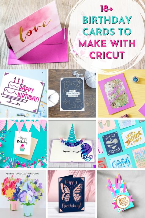 18 Cricut Birthday Card Ideas. Get inspired with this list of handmade birthday cards you can make with your Cricut! Free card SVG files included! Free Card Svg, Cricut Birthday Cards, Grandma Birthday Card, 3d Birthday Card, Birthday Card Ideas, 16th Birthday Card, Cricut Birthday, Free Birthday Card, Flower Birthday Cards