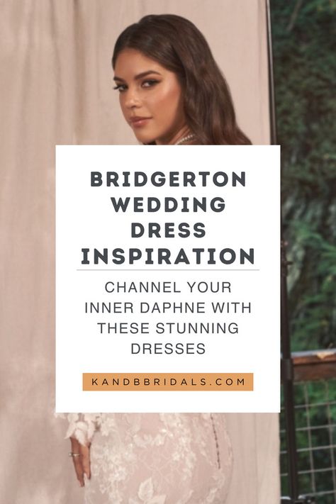 Looking to recreate the Bridgerton wedding aesthetic for your big day? Check out our blog post fill of tips and inspiration to help you channel your inner Daphne for a timeless wedding day. Bridgerton Wedding Dress, Bridgerton Wedding, Lillian West, Timeless Wedding Dress, Romantic Stories, Wedding Aesthetic, Maggie Sottero, Romantic Look, Loose Curls