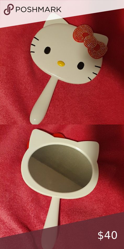 Bling Hello Kitty Hand Mirror Hello Kitty Hand Mirror, Mirror With Crystals, Sanrio Mirror, Bling Hello Kitty, Kitty Accessories, Hello Kitty Accessories, Hello Kitty Sanrio, Mirror Shop, Hand Mirror