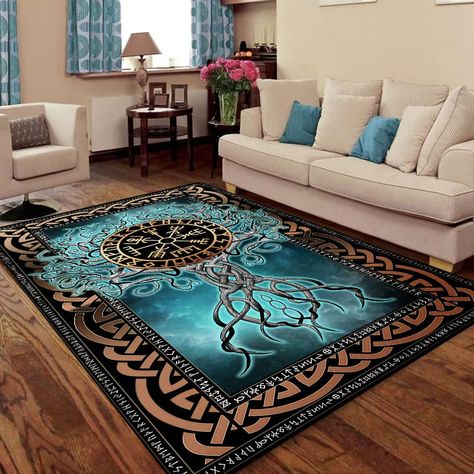 Viking Living Room, Casa Viking, Living Room Rug Size, Dinning Room Rug, Bridesmaid Groomsmen, Vikings Gifts, 5x8 Rug, Christmas Engagement, Mens Bedroom