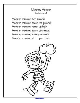 Halloween Rhymes, Kindergarten October, Picture To Color, Halloween Poems, Halloween Lesson, Pictures To Color, Kindergarten Songs, Songs For Toddlers, Action Songs