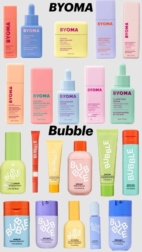 #bubble #byoma #skincare Bubble Skincare Lip Balm, Byoma Skincare Safe For Kids, Byoma Skincare Aesthetic, Skincare List, Skincare Shuffles, Byoma Skincare, Kids Skin Care, Bubble Skincare, Preppy Makeup