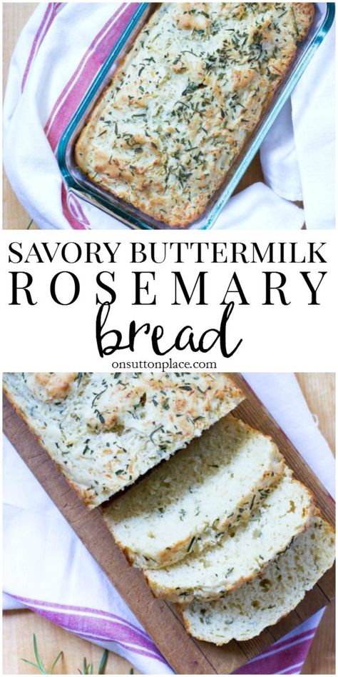 Buttermilk Quick Bread, Bread With Cheese, Savory Bread Recipe, Buttermilk Bread, Rosemary Bread, Quick Bread Recipe, Buttermilk Recipes, Cloud Bread, Sutton Place