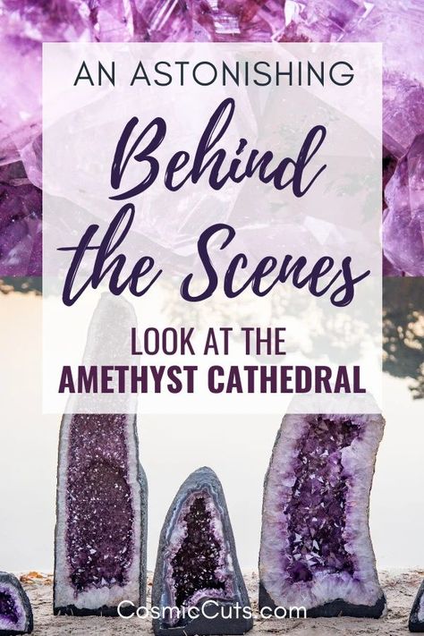 Amethyst cathedrals are beautiful, powerful, miraculous, and every one of them is ancient. No one can escape their draw, yet most of us have no idea how they came to be. If amethyst cathedral geodes have intrigued you, and you've found yourself wondering how they are formed, read on! #amethystcathedral #amethystcathedralgeode https://cosmiccuts.com/blogs/healing-stones-blog/an-astonishing-behind-the-scenes-look-at-the-amethyst-cathedral Healing Crystals Decor, Healing Crystals Meanings, Unique Crystals, Amethyst Cathedral, Spiritual Crystals, Types Of Crystals, Gemstone Meanings, Amethyst Geode, Crystal Meanings