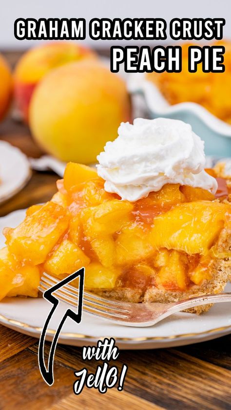 Easy Peach Pie, Jello Pie, Peach Pie Recipe, Peach Jello, Fresh Peach Recipes, Fresh Peach Pie, Peach Pie Recipes, Peach Pie Filling, Bake Easy