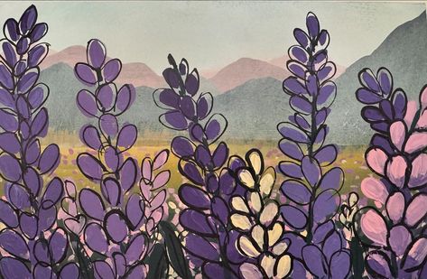 It’s almost lupine season! #lupines #whitemountains #painting Lupine Flowers Painting, Watercolour Lupin, Lupine Flowers Illustration, Lupine Lady, Lupine Botanical Illustration, Lupine Flowers, Felted Flowers, Random Inspiration, White Mountains