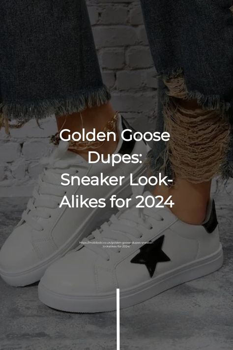 Golden Goose dupe sneakers with a black star logo and distressed ankle jeans. Golden Goose Outfit, Chic Office Wear, Shopping Essentials, Goose Sneakers, Athleisure Trend, Affordable Shoes, Mid Top Sneakers, Sneakers Looks, Nyc Shopping