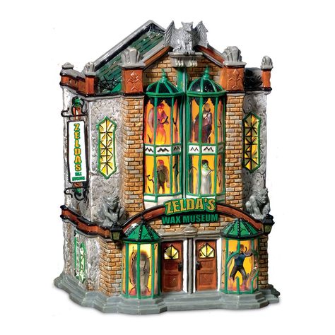 Lemax Halloween Village, Lemax Halloween, Dept 56 Halloween, Department 56 Halloween, Halloween Houses, Tree Village, Christmas Tree Village, Lemax Village, Museum Lighting