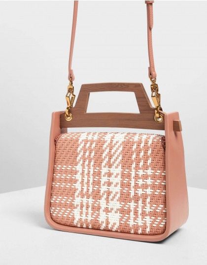 Clay Woven Wood-Effect Top Handle Bag | CHARLES & KEITH SG