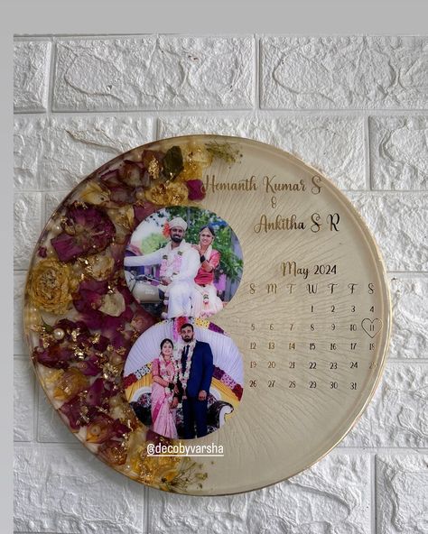 Wedding varmala preserved with a calendar ❤️🧿 Size 12inch Resin photo frame, resin garland preserved, handcrafted resin art, resin art, Bangalore resin art, bangalore resin artists, wedding garland preserved, wedding gift ideas, anniversary gift ideas Wedding Varmala, Gift Ideas Anniversary, Resin Photo Frame, Resin Photo, Anniversary Gift Ideas, Wedding Gift Ideas, Wedding Garland, Art Resin, Garland Wedding