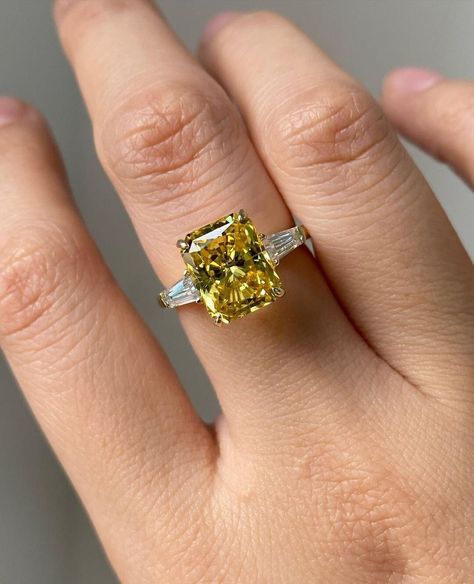 Canary diamond engagement ring