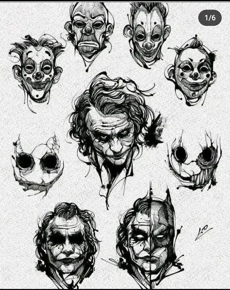 Joker Tattoo Design Drawing, Tattoo Design Sketches, Design Drawing Easy, Face Tattoo Design, Joker Face Tattoo, Joker Sketch, Joker Tattoo Design, Der Joker, Comic Tattoo