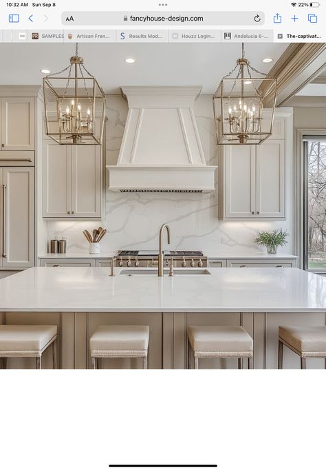 Newcastle Design Kitchens, Black And Ivory Kitchen Cabinets, Windows On Side Of Range, Oven Hood Vaulted Ceiling, Matte White Cafe Appliances Kitchen, Black And Taupe Kitchen, Double Refrigerators In Kitchen, White Kitchens 2024, Kitchen With Cafe Appliances