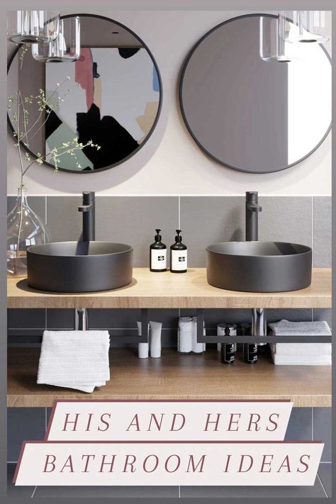 His And Her Bathroom Ideas, His And Her Sinks, His Hers Bathroom, Shower Couple, His And Hers Bathroom, Free Standing Sink, His And Hers Sinks, Sink Units, Small Showers