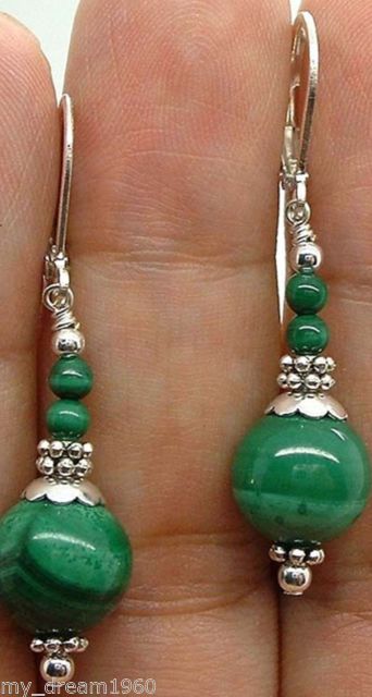 Anting Manik, Green Malachite, Making Earrings, Homemade Jewelry, Diy Schmuck, Precious Jewelry, Handmade Fashion, Jewelry Patterns, Jewelry Projects