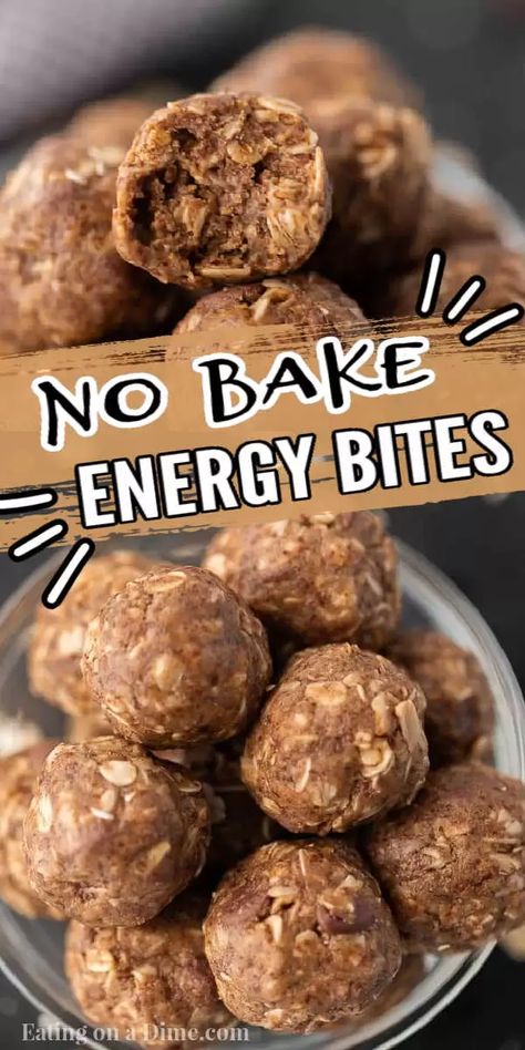 Learn how to make these easy, no bake, healthy energy bites. These no bake protein bites with flax seed are easy to make without only 5 ingredients. You are going to love this easy energy balls recipe. #eatingonadime #energybites #energyballs #healthysnacks Healthy Energy Snacks On The Go, Easy No Bake Energy Bites, Protein Energy Bites No Bake, Protein Balls Recipes No Bake, Protein Balls Healthy Flax Seed, No Bake Energy Balls Recipe, Peanut Butter Protein Balls With Flax Seed, Flax And Chia Seed Recipes Energy Bites, Food With Flax Seed