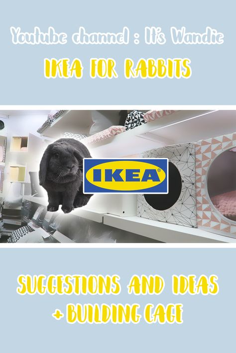 Mom or dad of a bunny? Check the video (linked) to get inspired for your next bunny house makeover! :D I went to Ikea and showed you things that can be useful (and cheap!) when setting up a bunny cage/playpen. I also build up the playpen and decorated it with the things I bought at Ikea. The link of the playpen is in the Youtube's description (:  Like and subscribe! :D Rabbit Ikea Hack, Bunny Ikea Hack, Cheap Bunny Cage Ideas, Bunny Homes Indoor Diy, Diy Rabbit Playpen, Ikea Rabbit Hack, Ikea Bunny Hack, Bunny House Indoor Diy, Diy Bunny House