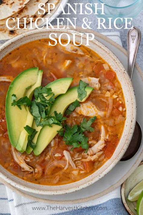 Mexican Chicken Rice Soup, Rice Soup Crockpot, Mexican Chicken Rice, Restaurant Chicken, Spanish Soup, Mexican Chicken Soup, Chicken Brown Rice, Mexican Soup Recipes, Mexican Chicken And Rice