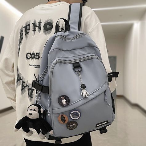 Cool Bags For College, Korean Men Backpack, College Bags For Boys, Boys School Bags, Male Backpack, School Bag For Boys, Cool Backpacks For Men, Boys Backpack, Cool Backpack