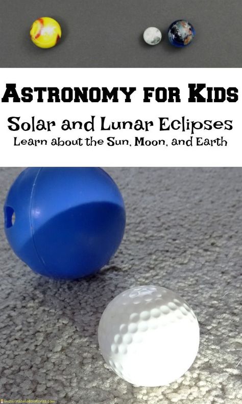 Astronomy for Kids: Learn about the Sun, Moon, and Earth with these fun investigations. Make a model of a solar eclipse. Solar Eclipse Model, Ks1 Science, Astronomy For Kids, Montessori Space, Eclipse Ideas, Moon And Earth, Solar Eclipse Activity, Solar And Lunar Eclipse, Experiment For Kids