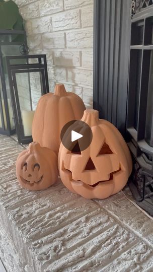 60K views · 7.2K reactions | turn $3 thrifted orange pumpkins into terracotta style pumpkins! so easy and so fun. bonus points cos they’re made of plastic and my toddler can’t break them lol. 
.
.
.
.
.
#thrifted #thriftedandstyled #thriftstorefinds #diyhalloween #secondhandfirst #sustainable #thriftedhome #diycrafts | Consciously curated home and staging Dollar Tree Halloween Decor, Ghouls Night, Dollar Tree Halloween, Curated Home, Fall Deco, Fall Crafts Diy, Fall Projects, Spooky Decor, Halloween Cookies