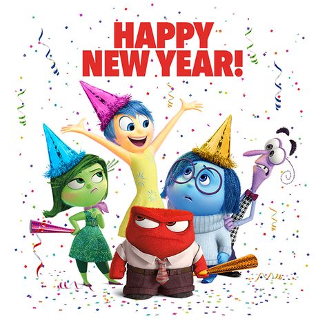 Inside out happy new year Happy New Year 2024 Disney, Disney Happy New Year, Disney New Year, New Year Meme, Disney Emoji, Happy New Years Eve, Happy New Year 2024, Princess Theme, Disney Holiday