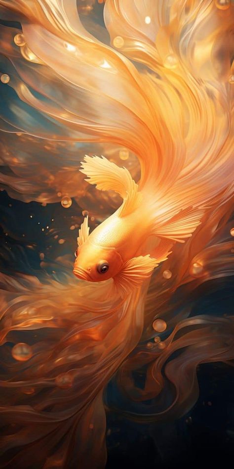 Gold Fish Wallpaper Iphone, Betta Fish Wallpaper, Fish Wallpaper Iphone, Koi Fish Wallpaper, Gold Fish Painting, Ocean Creatures Art, Archery Poses, Koi Fish Drawing, Sea Creatures Art