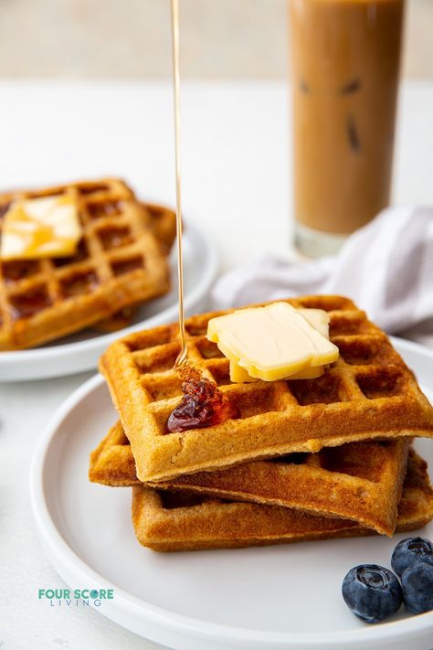 Easy Keto Waffles Making Almond Flour, Easy Keto Waffles, Oat Flour Waffles, Low Carb Keto Breakfast, Almond Flour Waffles, Keto Whipped Cream, Four Score, Keto Waffles, Best Keto Breakfast