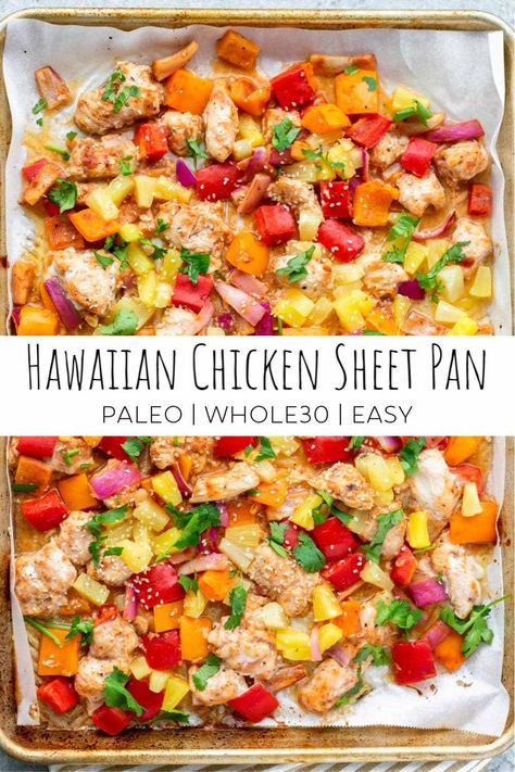 Chicken Sheet Pan, Sheet Pan Dinners Recipes, Hawaiian Chicken, Resep Diet, Pan Dinners, Dinners Recipes, Pan Meals, Health Dinner, Food Ingredients