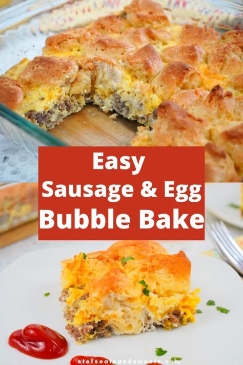 Maple Sausage Breakfast Bubble Bake | This breakfast casserole is so easy to make with just five ingredients. Perfect for brunch, the holidays, or a weekend breakfast! #breakfast #casserole #ideas #biscuits #sausage Recipes With Maple Sausage, Breakfast Casserole Ideas, Bubble Bake, Maple Sausage, Casserole Ideas, Breakfast Casserole With Biscuits, Easy Breakfast Casserole Recipes, Sausage Biscuits, Sausage Dinner