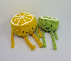 Lemon and Lime Amigurumi Crochet Pattern by CoolSource on Etsy Crochet Lemon, Crochet Bookmark Pattern, 4mm Crochet Hook, Crochet Food, Citrus Fruits, Crochet Simple, Crochet Bookmarks, Plush Pattern, Crochet Round