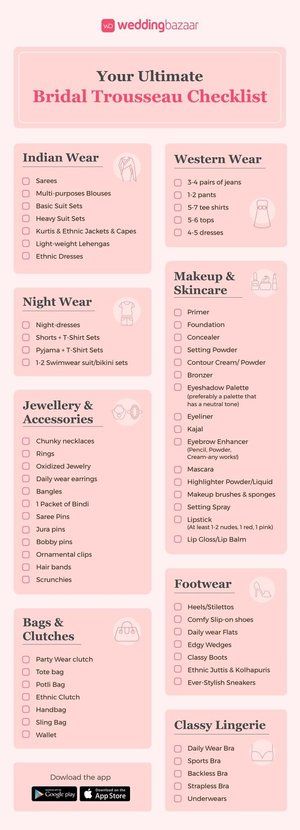 Wedding Planning Checklist Detailed, Bridal Essentials, Bridal Trousseau, Classy Lingerie, Eyebrow Enhancer, Pretty Bras, Swimwear Suits, Long Dress Design, Clothes And Shoes