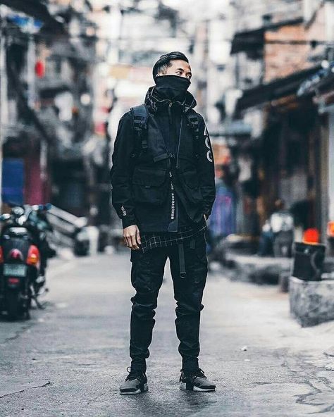 Tech Ninja, Techwear Aesthetic, Cyberpunk Outfit, Street Goth, Techwear Streetwear, Tech Wear Fashion, Tech Wear, Techwear Outfits, Urban Ninja