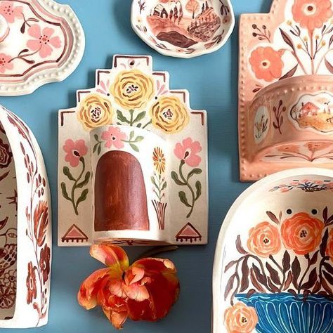 Corinne Lent 𓁙 on Instagram: "🌷🪡My shop is full of new goodies🪡🌷

Link in my bio or visit www.corinnelent.com

.
.
.
.
.
.
.
#ceramics #ceramicart #handmadeceramics #clay #pottery #walldecor #homedecor #handpaintedceramics #handbuiltceramics #illustratedceramics #folkart #folkceramics #heirloomceramics #clayart #ceramicaltar #corinnelentceramics #witchy #springwitch" Hand Built, Hand Painted Ceramics, Clay Art, Ceramic Art, Handmade Ceramics, Folk Art, Ceramics, Wall Decor, Art