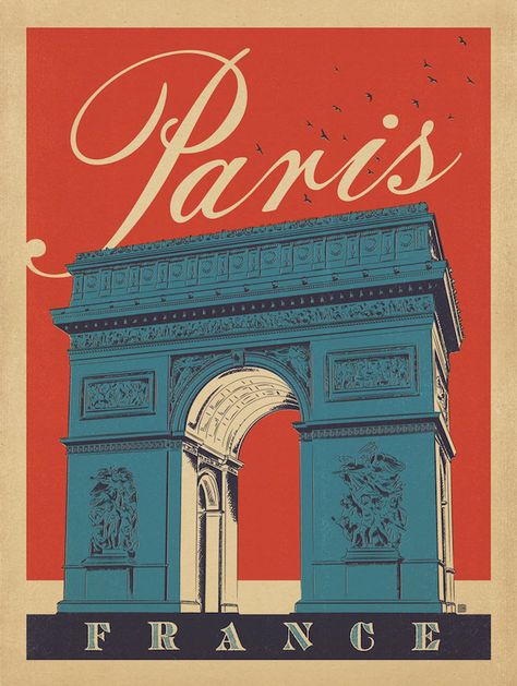 Air Mancur, Paris Art Print, Anderson Design Group, Postal Vintage, Paris Poster, Travel Postcard, Retro Travel Poster, City Poster, Paris Art