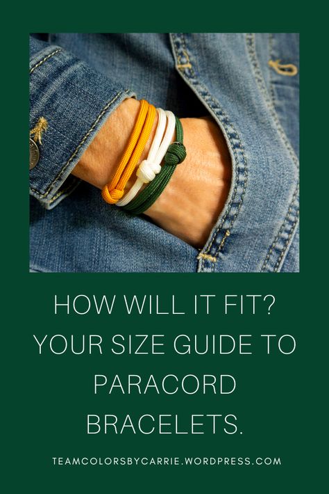 You've been wanting some of these paracord bracelets, but don't know what size to order? I've got some tips to make it easy to find your size! Football Game Attire, Football Mom Outfit, Paracord Jewelry, Paracord Bracelet Diy, Holiday Crafts Diy, Tailgate Outfit, Football Game Outfit, Football Fashion, Gifts For Sports Fans