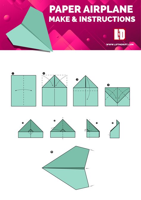 How To Build Paper Airplanes, Mini Paper Airplanes, Cool Easy Paper Airplanes, Paper Plane Instructions, Long Distance Paper Airplane, Simple Paper Airplanes, Easy Paper Airplanes Step By Step, Origami Paper Airplane, How To Make Paper Airplanes Step By Step